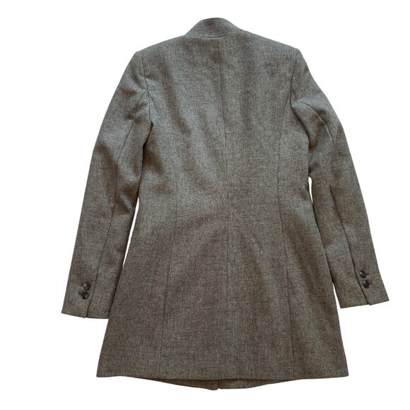 Zara Basic Collection Grey Lambswool Longline Coat Blazer Jacket XS - Picture 2 of 16
